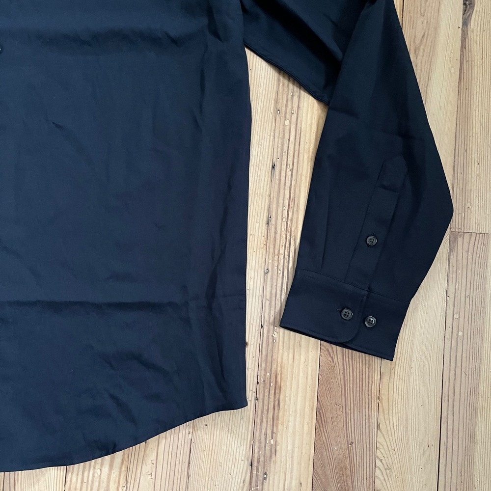 Perry Ellis Button Down Shirt Mens Large Navy Blue Stretch Expandable Collar L/G - Picture 2 of 8